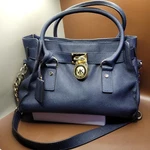 Michael Kors Hamilton Blue Leather Satchel Handbag. Fixed Price $48.00.