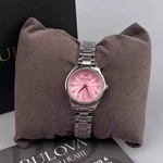 Bulova 96P249 Sutton Pink Diamond Dial Stainless Steel Women's Quartz Watch 28MM. Fixed Price $92.00.