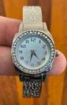 Fashion Watch Women Bangle Silver Rhinestone Bezel Quartz 25MM New Battery. Fixed Price $13.59.