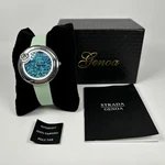 Genoa Watch Womens Austrian Crystal Miyota Japanese Movement Green Vegan Leather. Fixed Price $14.95.