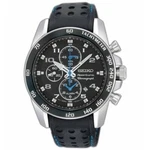 Seiko Sportura SNAE79P1 Quartz Alarm Chronograph Watch Leather Steel 7T62 100M. Fixed Price $377.00.