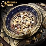 Men's Luxury Automatic Mechanical Leather Strap Retro Skeleton Wristwatch. Fixed Price $18.98.