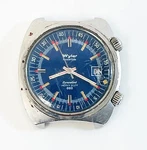Vintage Wyler Dynawind Heavy Duty 660 Skin Diver 39MM Auto Blue Dial Runs Watch. Fixed Price $499.99.