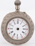 Swiss 800 Silver Fancy Engraved Chatelaine Pocket Watch, 32.65MM (fl). Fixed Price $34.95.