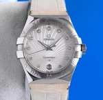 Mens Omega Constellation Watch - Silver Diamond Dial 123.13.35.60.52.001. Fixed Price $1745.00.