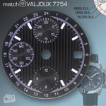 Dial For Eta Valjoux 7754 (gmt), 29.5MM Etched Pinstripes, Hr M. Super Lum C1. Fixed Price $24.00.