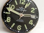 Vintage Black Dial Diver Decerny Watch Cal. Lorsa P75A Balance Main Spring Hands. Fixed Price $64.99.