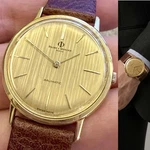 18K Gold Baume & Mercier Baumatic Micro Rotor Rare Dial Box. Fixed Price $3574.00.