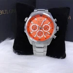 Men New Bulova Classic Orange Marine Star Stainless Steel 96B395 Watch (100MM). Fixed Price $172.43.