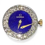 Omega Cal 625 Diamond Lapis Lazuli Dial Watch Movement 21MM Swiss 17J. Fixed Price $550.00.