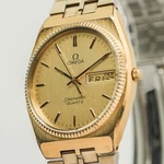 Read! *vintage 1984* Omega Seamaster CAL.1425 Quartz Gold Dial Day/date 33MM Men. Fixed Price $799.99.