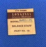 Longines 8M, 8.68 Abc Part #723/13 Balance Staff. Sealed. New Old Stock. 21-24. Fixed Price $15.99.