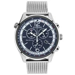 Citizen AT0361-81L Eco-drive 43MM Blue Dial Chronograph Ss Mesh Band Men's Watch. Fixed Price $249.95.