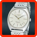 Vintage Longines Conquest L633.1 1572.1 Round 35MM Date Automatic Men Watch. Fixed Price $599.00.