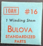 Nos New Genuine Bulova Cal. 10AH - # 16 Winding Stem Vintage Watch Part. Fixed Price $13.49.