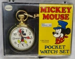 Bradley Mickey Mouse Vintage Pocket Watch Complete Set, Unused - From The 1970'S. Fixed Price $95.00.
