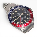 Rolex Gmt Master 40MM Steel Pepsi Bezel Blue Red Automatic Watch 1675 Circa 1972. Fixed Price $15500.00.