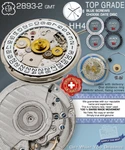 Movement Automatic Eta 2893-2 Gmt, Decorated, Top Grade Glucydur, HH4 Blue Screw. Fixed Price $365.00.