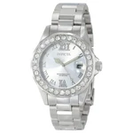 Invicta Women's Watch Pro Diver Crystal Bezel Silver Tone Dial Bracelet 15251. Fixed Price $75.00.