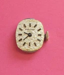 Longines Cal. #5602-17J Mechanical Movement, Gold Dial, Crown, Black Hands.. Fixed Price $85.00.