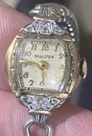 Vintage Bulova 10K Rgp 2 Diamond Swiss Ladies Watch W/baldwin Band For Repair. Fixed Price $41.00.