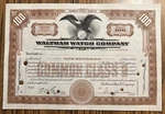 Waltham Watch Company Stock Certificates 100 Shares (punched) You Choose Number). Fixed Price $11.00.