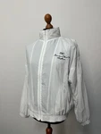 Iwc International Watch Co Schaffhausen Men Vtg White Nylon Jacket Size P2P 26. Fixed Price $99.00.