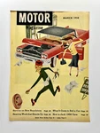 March 1958, Motor Magazine, Guy Trying Catch Lady's Hat Blown By Wind. Fixed Price $19.89.