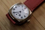 Waltham Grade 361 Wristwatch Red Xii Dial, Dennison Cushion Case, 1927. Fixed Price $250.00.