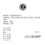 Cupillard 233D 233-60 + More Winding Stem Ronda 118 10.5''' (BC891). Fixed Price $8.72.