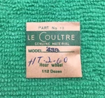 Jaeger Lecoultre Cal. 438 Part 250 19 Hour Wheel Ht 2.60, Nos. Fixed Price $35.99.