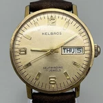 Vintage Helbros Automatic Mens Watch 34MM 17J Gold Tone Day Date Selfwinding. Fixed Price $112.49.