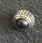 Omega Crown, Steel, Dustproof With Black Cabochon Stone Part Number 22065. Fixed Price $29.02.