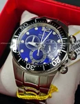Invicta Lupah - Swiss 5040.D Chronograph Blue Silver Case & Bracelet Mens Watch. Fixed Price $159.19.