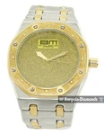 Mens Silver-gold Diamond Clubbing Watch Bling Dial Hands 8" Brac. Fixed Price $59.95.