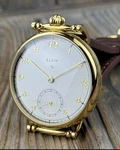 Vintg Elgin 10S Pocket Wristwatch Conversion Grade 546 Serviced 1950 Gold. Fixed Price $1200.00.