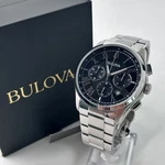 New Bulova Wilton 96B288 Men's Stainless Steel Chronograph Quartz Watch 46MM. Fixed Price $167.00.
