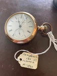 Handsome Hampden 1880 Gold-plated Pocket Watch. Fixed Price $225.00.