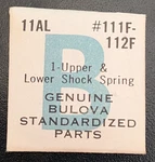 Nos Bulova Caravelle Cal. 11AL - Upper & Lower Shock Spring Part# 111F 112F. Fixed Price $15.99.