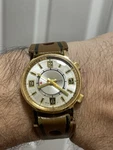 Vintage Ago Sears Alarm Mechanical Men Watch Swiss Made. Fixed Price $500.00.