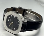 Clerc Automatic Chronometer Swiss 34MM Watch Black Leather Band Stainless Steel. Fixed Price $499.99.