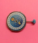 Nos Miyota SM90 -3 Hand Sun Moon Movement. Sets, Runs, Keeps Time 24 Hrs.. Fixed Price $25.00.