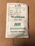 Hr Mainspring A713 For Waltham 16S No. 2218 - Steel. Fixed Price $10.00.