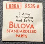 Nos Bulova 8BBA Watch Replacement Mainspring With Safety / Bridle Part# 53S-A. Fixed Price $15.99.
