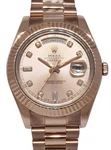 Rolex Day-date Ii President 18K Rg Pink Diamond Dial Mens Watch 218235. Fixed Price $53388.00.