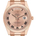 Rolex Day-date Ii Concentric Roman Dial Rose Gold Mens Watch 218235 Box Card. Fixed Price $41520.00.