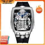 Pindu Mens Automatic Skeleton Engine Design Mechanical Movement Wristwatch. Fixed Price $345.00.