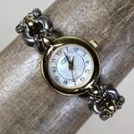 Vtg Anne Klein Ii Women 10/1716-7G Dress Mop Two Tone Quartz 22MM Watch 1/4". Fixed Price $17.96.