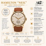 1947 Hamilton Neil Early Serial Serviced Cal 747 17J 14K Gold Filled Dress Watch. Fixed Price $395.00.