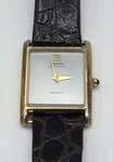 Seiko Lassale 8420-5099 Quartz Gold Tone Tank Watch Hirsch Strap Japan SB9. Fixed Price $129.95.